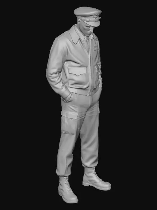 3D model for Aviator in Brown Leather Flight Jacket