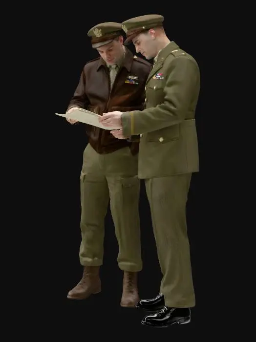 3D model for Two Soldiers Reviewing a Document