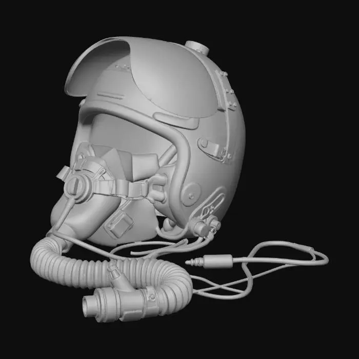 3D model for Flight Helmet with Oxygen Mask