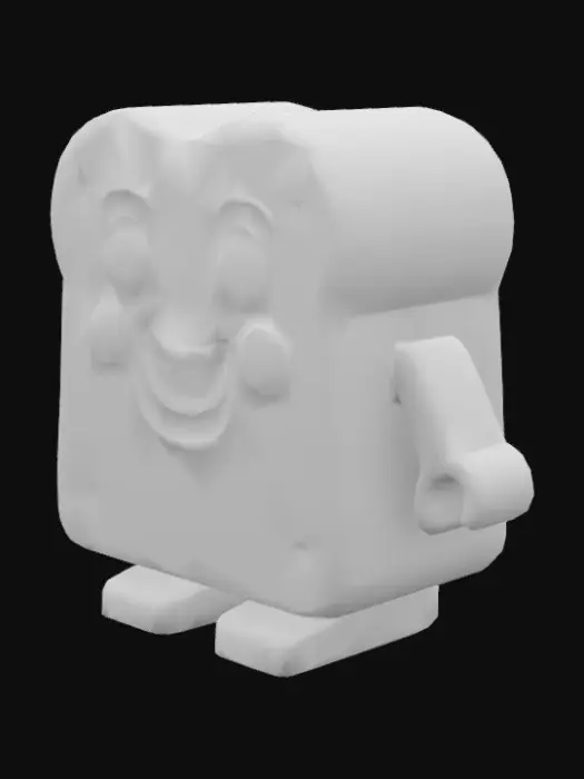 3D model for Create a blocky walking piece of toast with a face. Roblox style