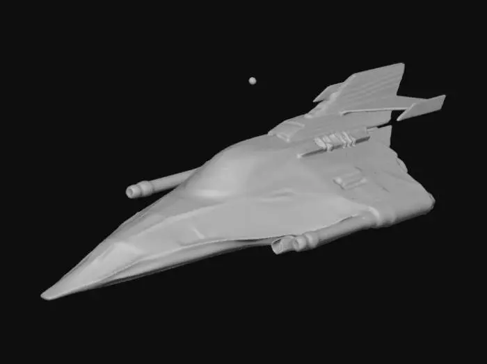 3D model for je suis en train de coder un jeu basé sur l'espace du style No man's sky mais sur roblox, j'aurai donc besoin que tu me génères un vaisseau spatial 3D pour ce jeu