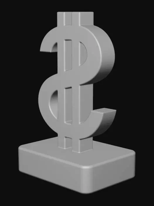 3D model for Golden Dollar Sign Trophy