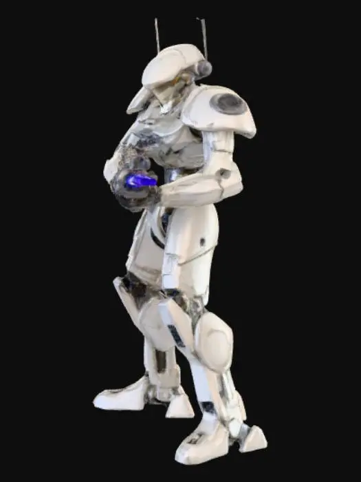 3D model for taistelu droidi, jolla on plasma karbiini