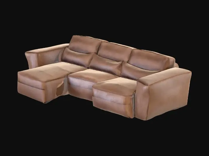 3D model for Cozy Brown Sectional Sofa