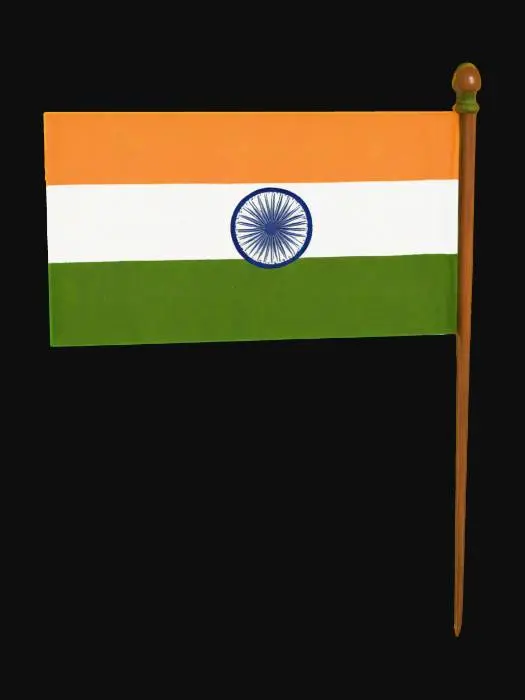 3D model for Indian Flag on Pole