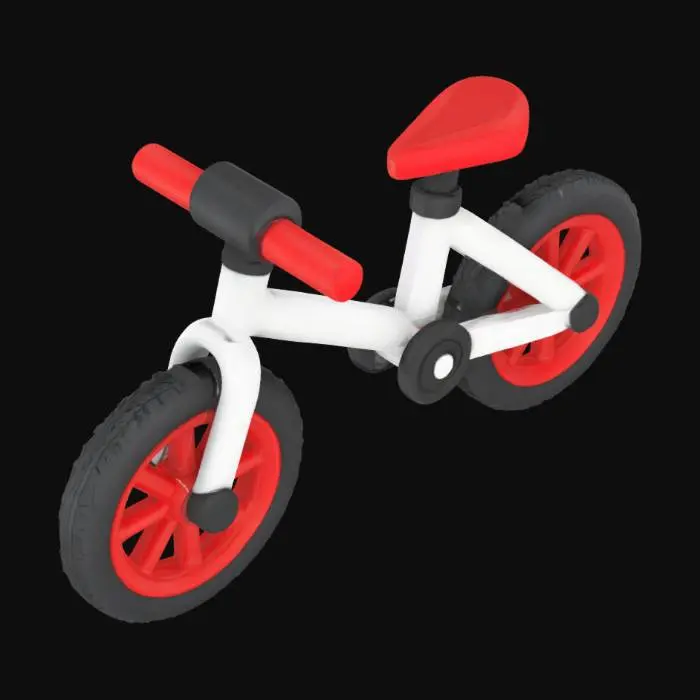 3D model for Toy Balance Bike, 3d cute bicycle, 