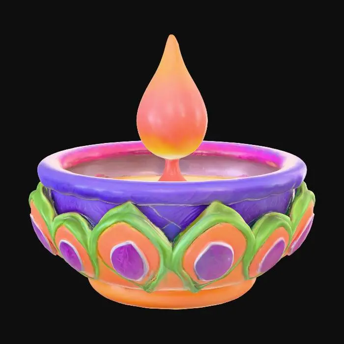 3D model for Colorful Diya