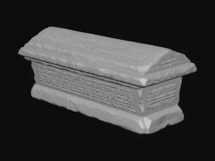 3D model for Ancient Rune Coffin with Hebrew letters