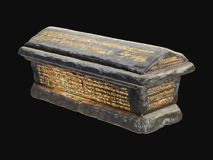 3D model for Ancient Rune Coffin with Hebrew letters
