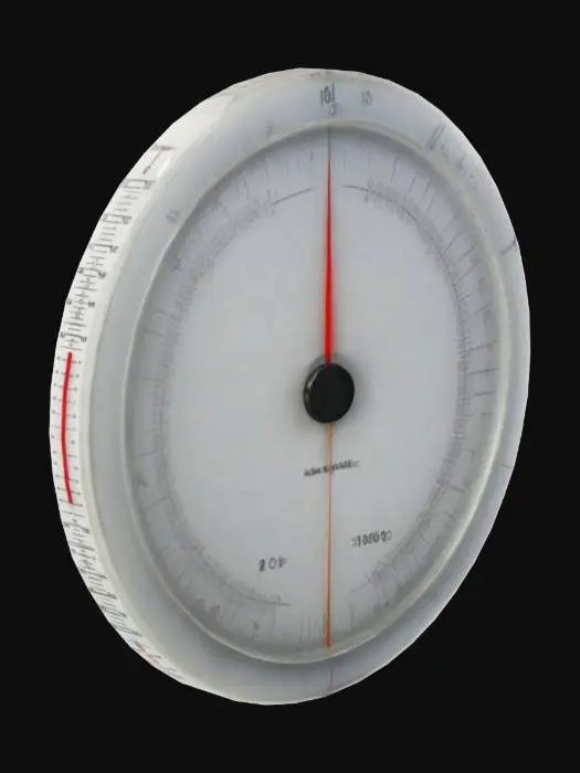3D model for a gauge without a needle. the scale is from zero to overpopulation