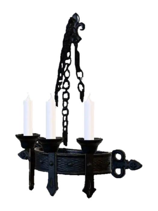 Gothic Chandelier on a Purple Wall - Candleholder 3D model, vytvořený pomocí AI