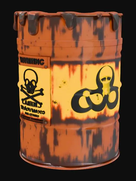 3D model for a barrel for toxic waste