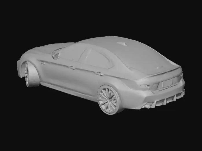 3D model for 2025 model bmw m5 akrapoviç egzozlu siyah mat renk