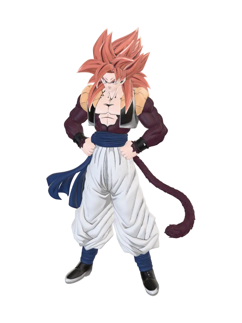 Gogeta SS4 - Battlepose 3D model, vytvořený pomocí AI