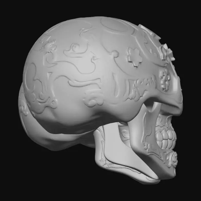 3D model for elegant wedding  gothic skulls