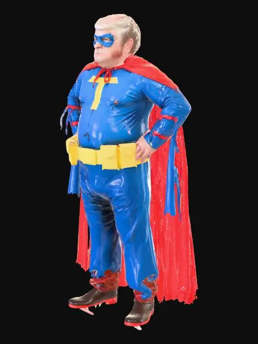 3D model for Superhero in a Blue Costume
