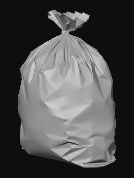 3D model for Un sac poubelle noir plein , realiste , en taille 1:1