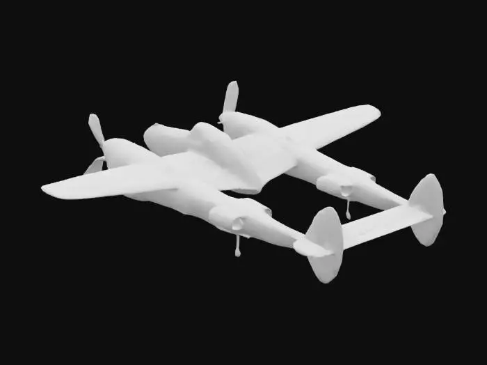 3D model for Lockheed P-38 Lightning in Flight