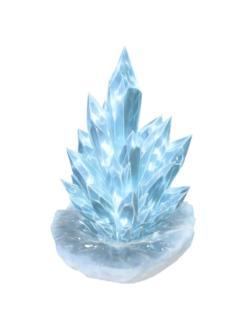 Ice Crystal Spire - Fantastical 3D model, vytvořený pomocí AI