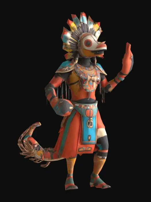 3D model for a hopi Scorpion Puchkofmoktaka kachina dancer