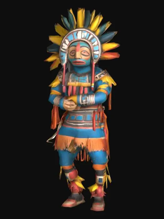 3D model for a hopi Broadface  Wuyak-kuita kachina dancer