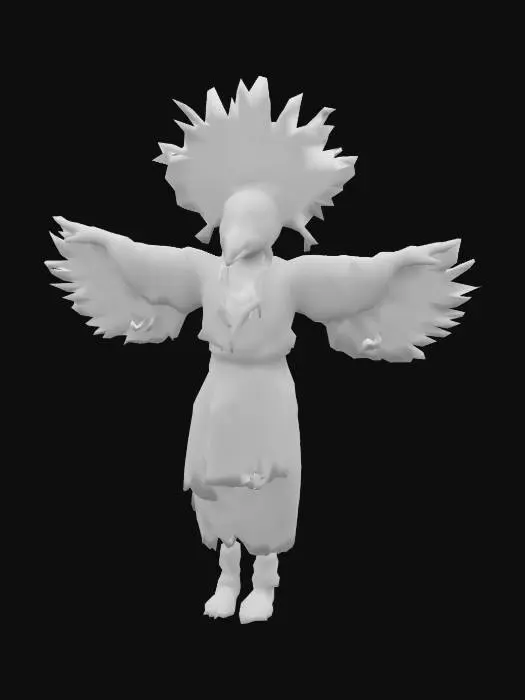 3D model for a hopi red tail hawk kachina dancer