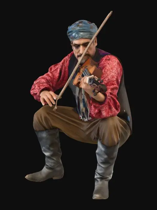 3D model for Gypsy Violinist Sitting