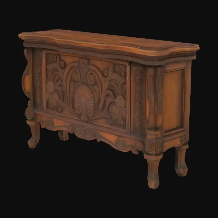 3D model for antique carved wood counter
