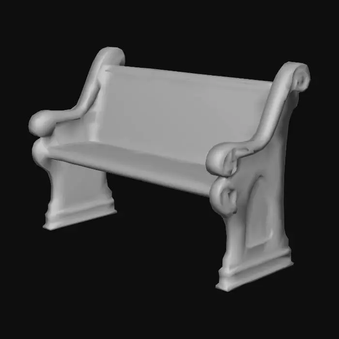 3D model for Wooden Pew