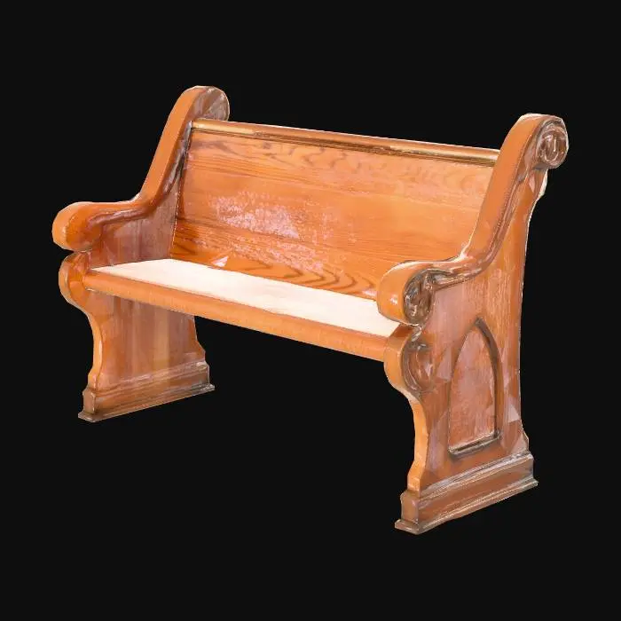 3D model for Wooden Pew