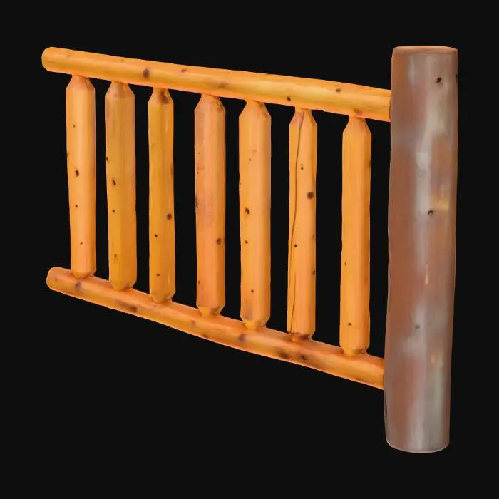 3D model for Rustic Wooden Railing