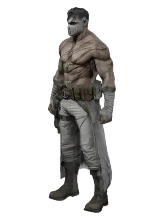 Masked Warrior - Player-3D-modell, genererad av AI