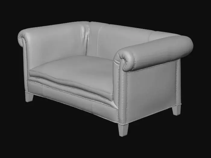 3D model for Vintage Leather Loveseat