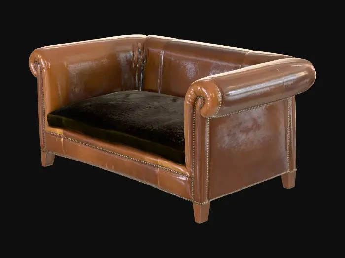 3D model for Vintage Leather Loveseat
