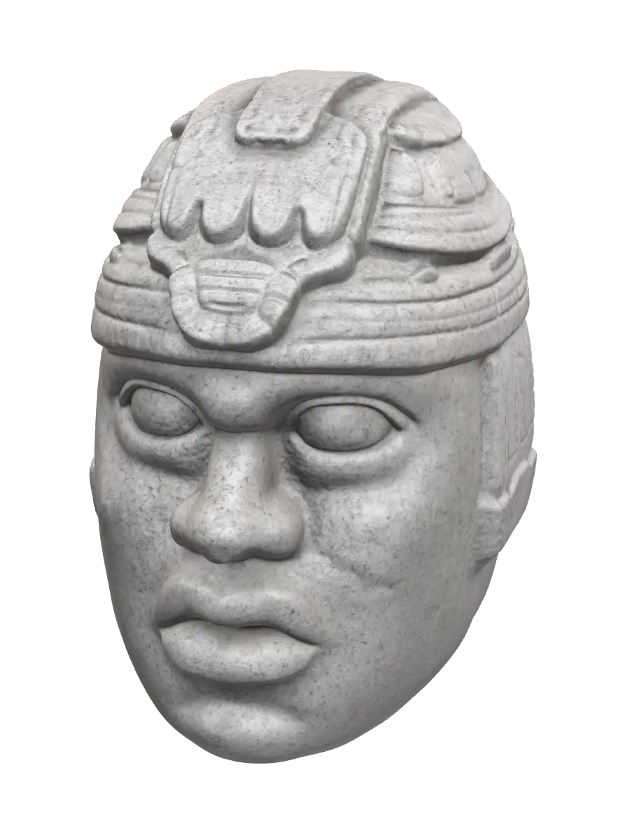 Stylized Olmec - Basalt 3D model, vytvořený pomocí AI