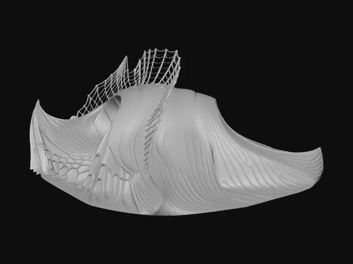 3D model for Spiral Wave of Blue Mesh