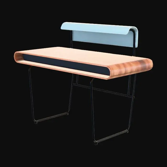 3D model for Rolled Edge Wood Desk