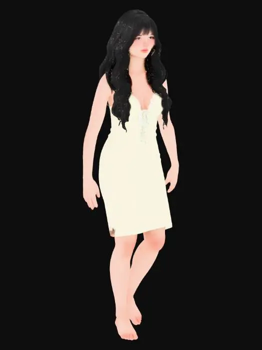 3D model for Character in Green Dress