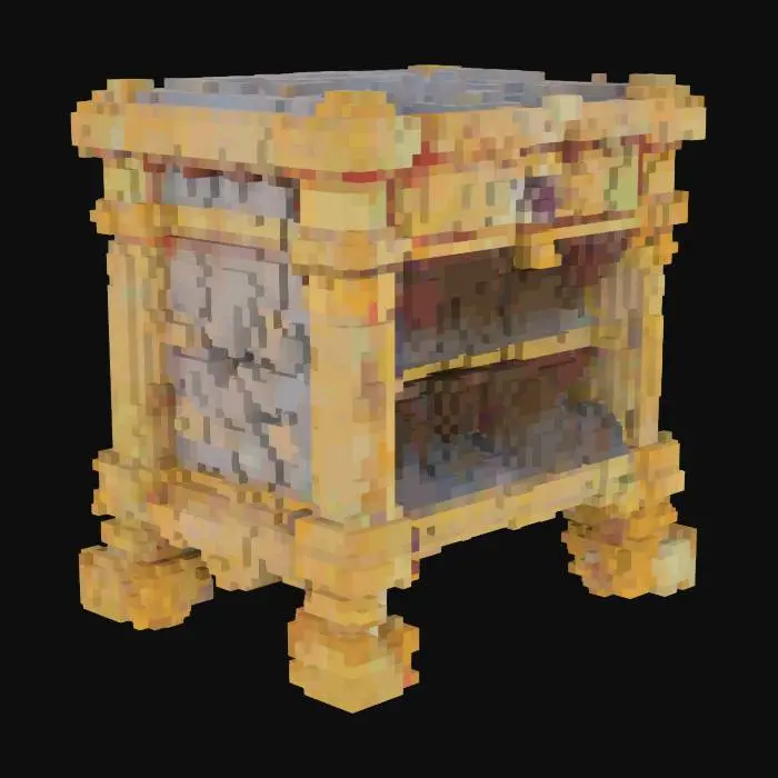 3D model for A highly detailed medieval style fancy nightstand