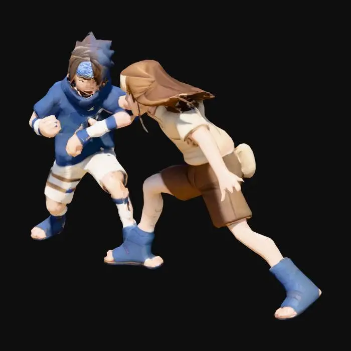 3D model for Sasuke vs. Neji