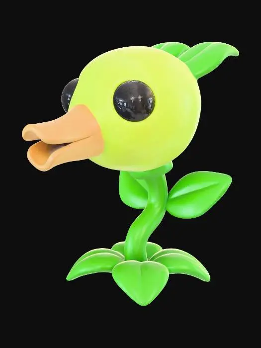 3D model for make a pea shooter exact as pea shooter from plant vs zombies  with eye on both sides