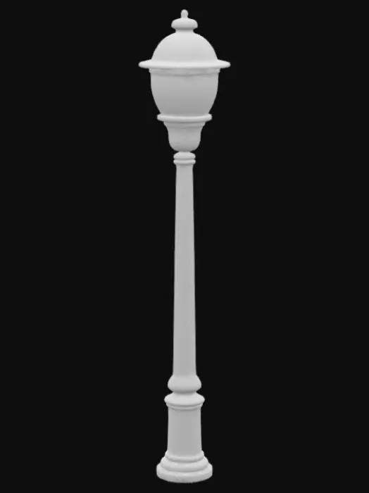 3D model for simple wood street lamp with a sphere form top section which consists of a glowing white light enclosed in a glass or plastic cover.
