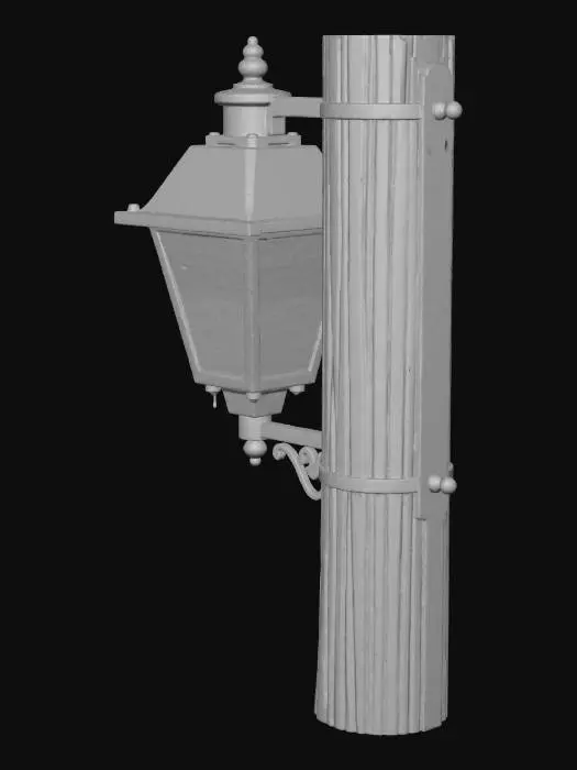 3D model for Wooden lamp post
