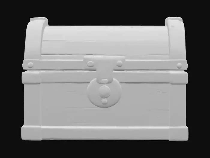 3D model for make a treasure chest with texture low poly style