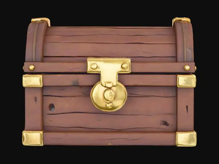 3D model for make a treasure chest with texture low poly style