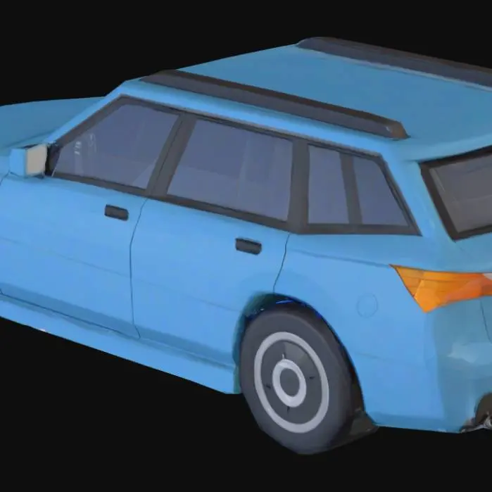 3D model for Blue Polygon Car
