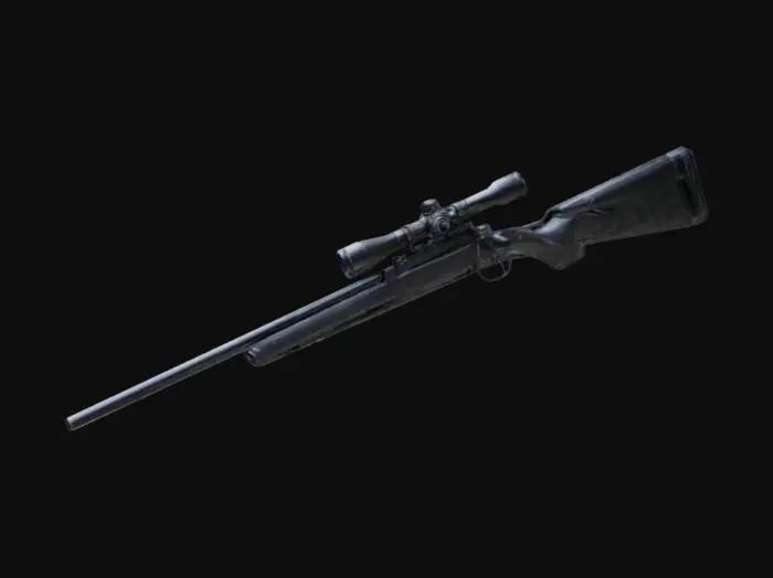 3D model for black sniper rifle