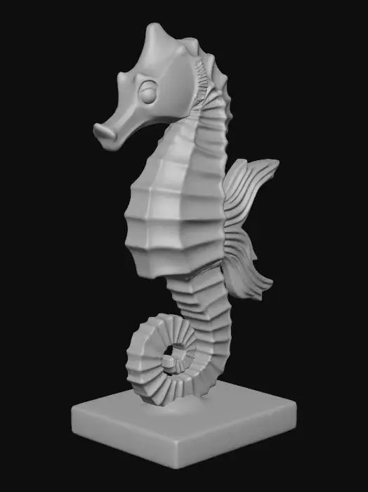 3D model for create a seahorse ice sculpture