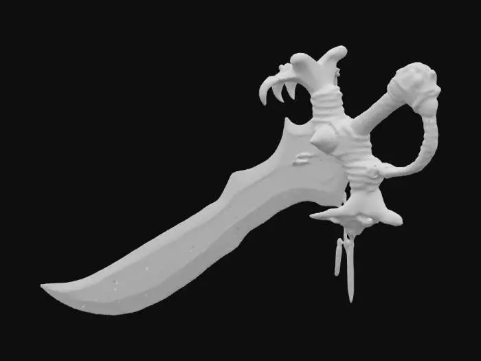 3D model for Oversized greatsword made out of animal bones and metal