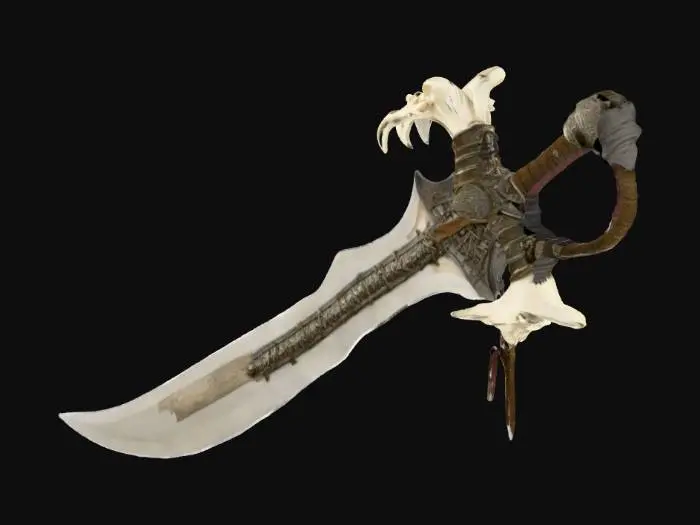 3D model for Oversized greatsword made out of animal bones and metal